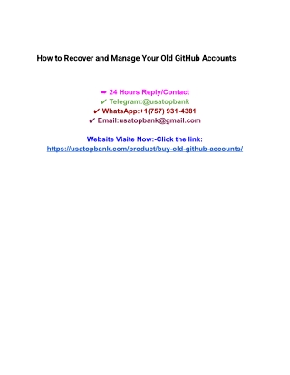 How to Recover and Manage Your Old GitHub Accounts