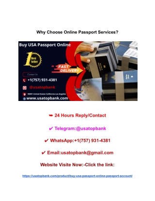 Why Choose Online Passport Services