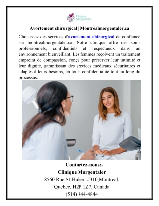 Avortement chirurgical  Montrealmorgentaler.ca