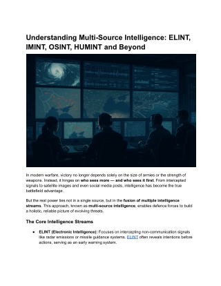 Understanding Multi-Source Intelligence: ELINT, IMINT, OSINT, HUMINT and Beyond