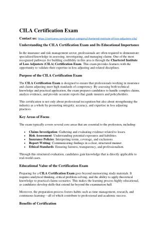 CILA Certification Exam