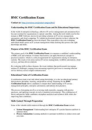 BMC Certification Exam
