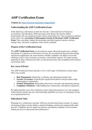 AiSP Certification Exam