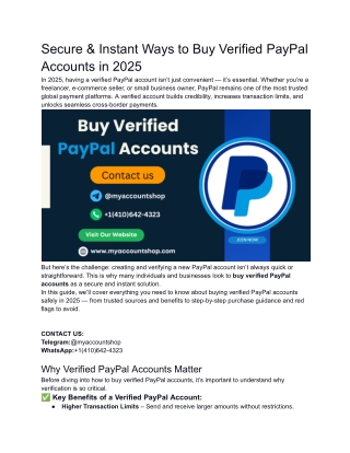 Secure & Instant Ways to Buy Verified PayPal Accounts in 2025