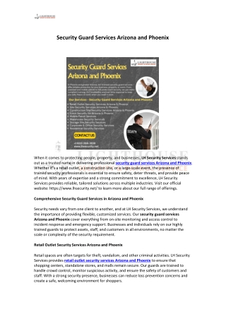 Security Guard Services Arizona and Phoenix