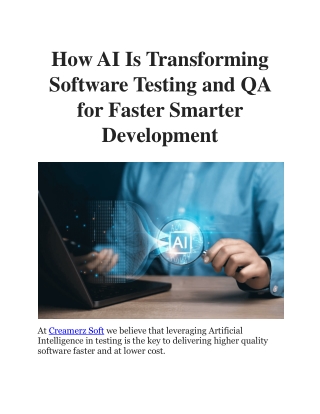 How AI Is Transforming Software Testing and QA for Faster Smarter Development