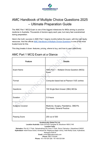 AMC Handbook of Multiple Choice Questions 2025 – Ultimate Preparation Guide