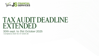 Tax Audit Deadline Extended to 31st October 2025