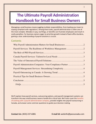 The Ultimate Payroll Administration Handbook for Small Business Owners