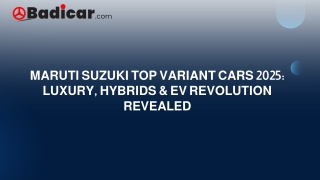 Maruti Suzuki Top Variant Cars 2025 – Luxury, Hybrid & EV Lineup