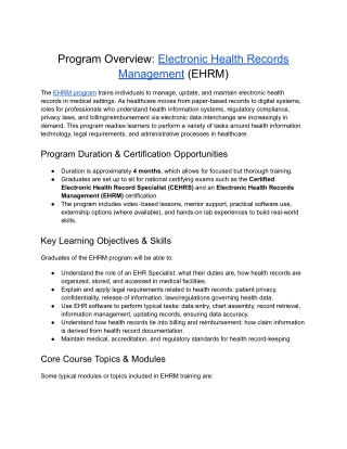 Electronic Health Records Management (EHRM)