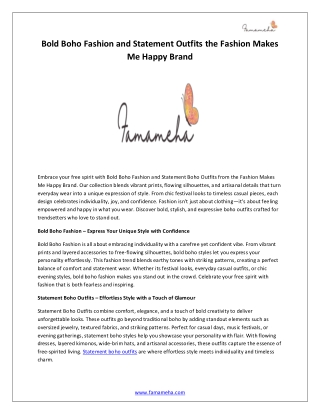 Bold Boho Fashion and Statement Outfits the Fashion Makes Me Happy Brand