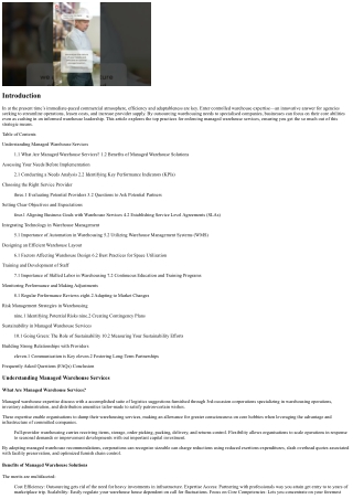 Top Methods for Deploying Managed Warehouse Services