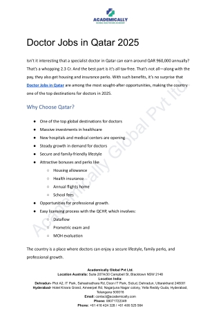 Doctor Jobs in Qatar 2025