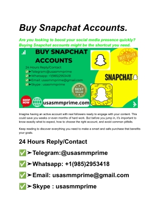 Buy Snapchat Accounts