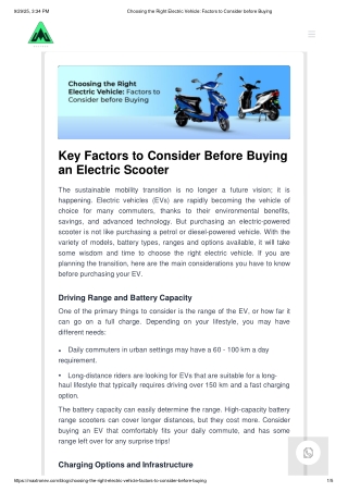 Choosing the Right Electric Vehicle_ Factors to Consider before Buying