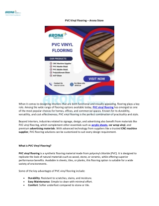 PVC Vinyl Flooring – Arona Store