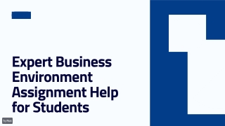 Expert Business Environment Assignment Help for Students