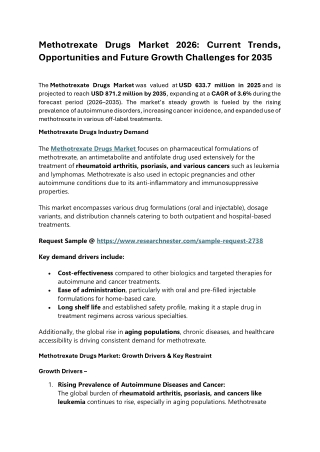 Methotrexate Drugs Market 2026