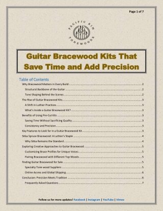 Guitar Bracewood Kits That Save Time and Add Precision