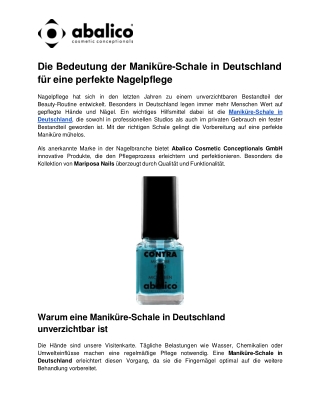 Die Bedeutung der Maniküre-Schale in Deutschland für eine perfekte Nagelpflege
