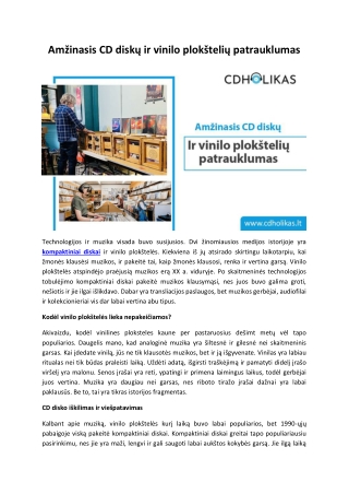 Amžinasis CD diskų ir vinilo plokštelių patrauklumas