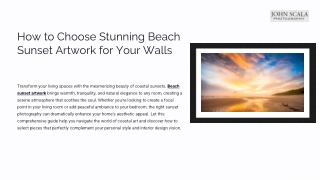 How to Choose Stunning Beach Sunset Artwork for Your Walls