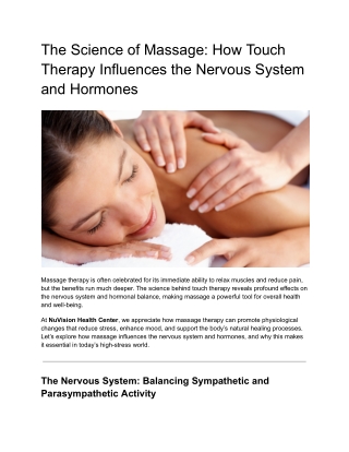 The Science of Massage_ How Touch Therapy Influences the Nervous System and Hormones
