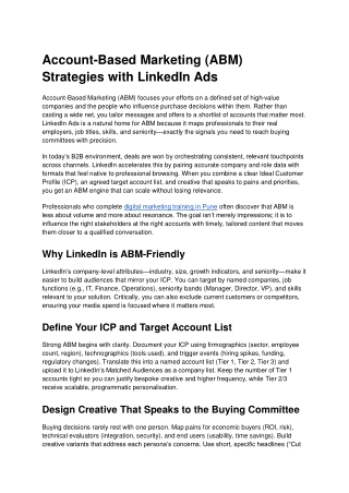 Account-Based Marketing (ABM) Strategies with LinkedIn Ads