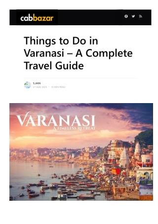Things to Do in Varanasi