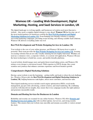 Wamexs-UK–Leading Web Development-Digital Marketing