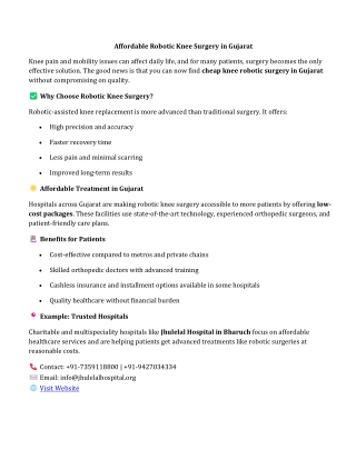 Affordable Robotic Knee Surgery in Gujarat