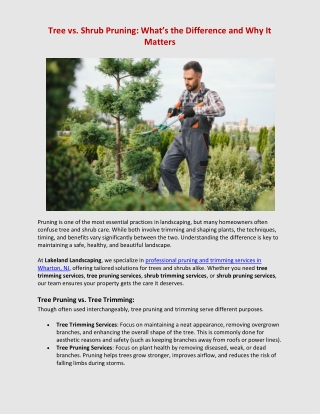 Tree vs. Shrub Pruning What’s the Difference and Why It Matters