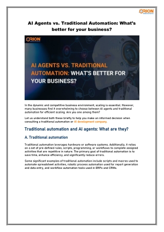 AI Agents vs. Traditional Automation: What’s better for your business?