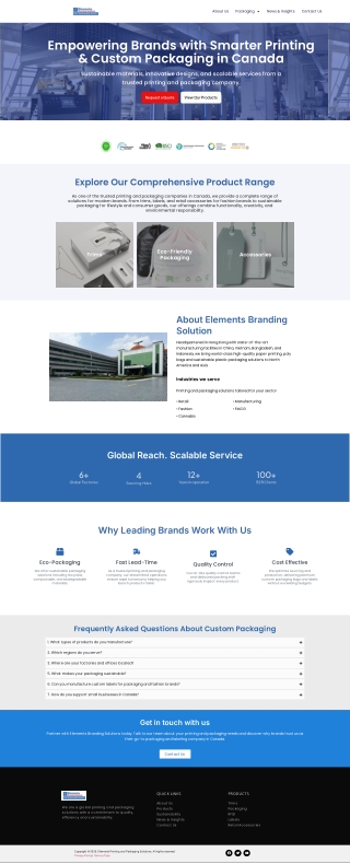 Sustainable Packaging & Labeling in Canada – Elements Branding