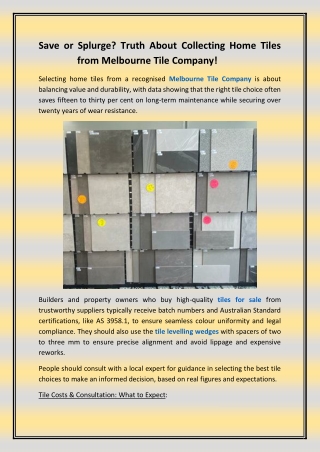 Save or Splurge? Truth About Collecting Home Tiles from Melbourne Tile Company!