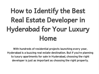 luxury apartments in hyderabad