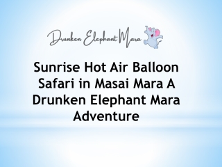 Sunrise Hot Air Balloon Safari in Masai Mara A Drunken Elephant Mara Adventure