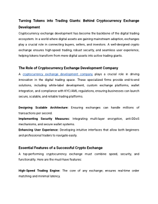 Turning Tokens into Trading Giants_ Behind Cryptocurrency Exchange Development