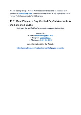 11.11 Best Places to Buy Verified PayPal Accounts A Step-By-Step Guide (1)