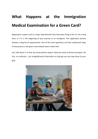 Green Card Medical Exam: What Happens During Your Immigration Check