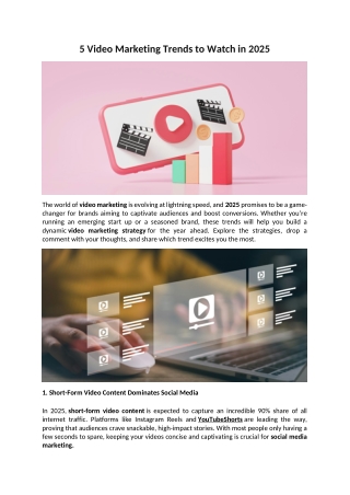 5 Video Marketing Trends to Watch in 2025