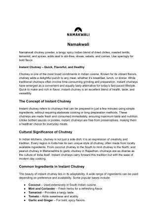 Instant Chutney