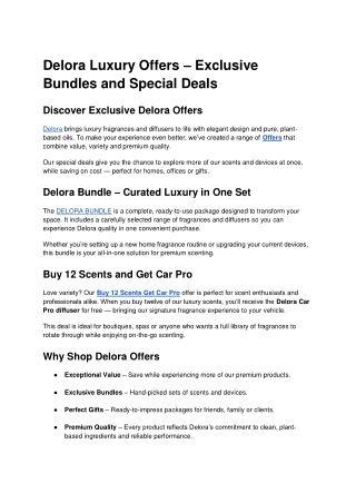 3 - Delora Luxury Offers : Discover the elegance of Delora