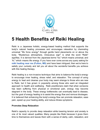 5 Health Benefits of Reiki Healing