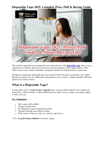 Disposable Vape Guide 2025