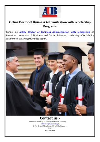 Online Doctor of Business Administration with Scholarship Programs