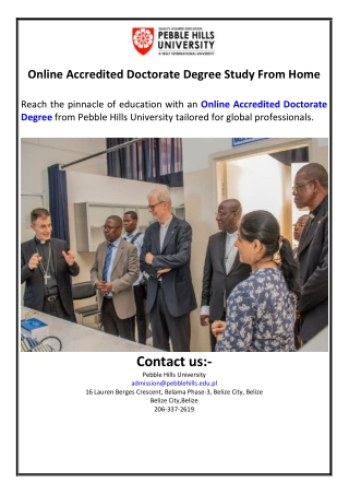 Online Accredited Doctorate Degree Study From Home