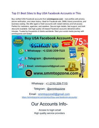 bUY Usa Facebook Accounts