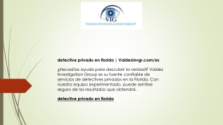 detective privado en florida  Valdesinvgr.com es